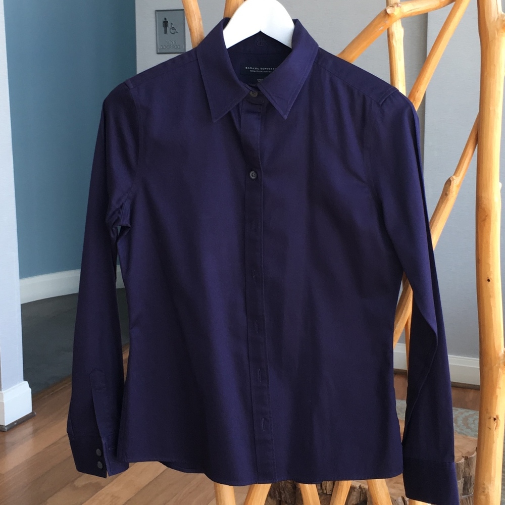 Banana Republic Petite Stretch Button Down - Plum